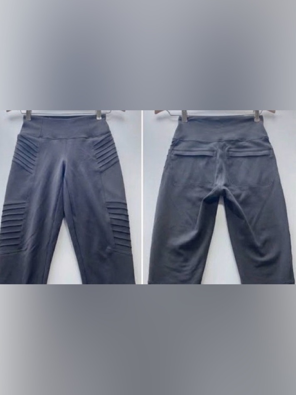 Athleta Delancey Moto Tight Dark Grey Leggings Zip Ankle Women’s XXS